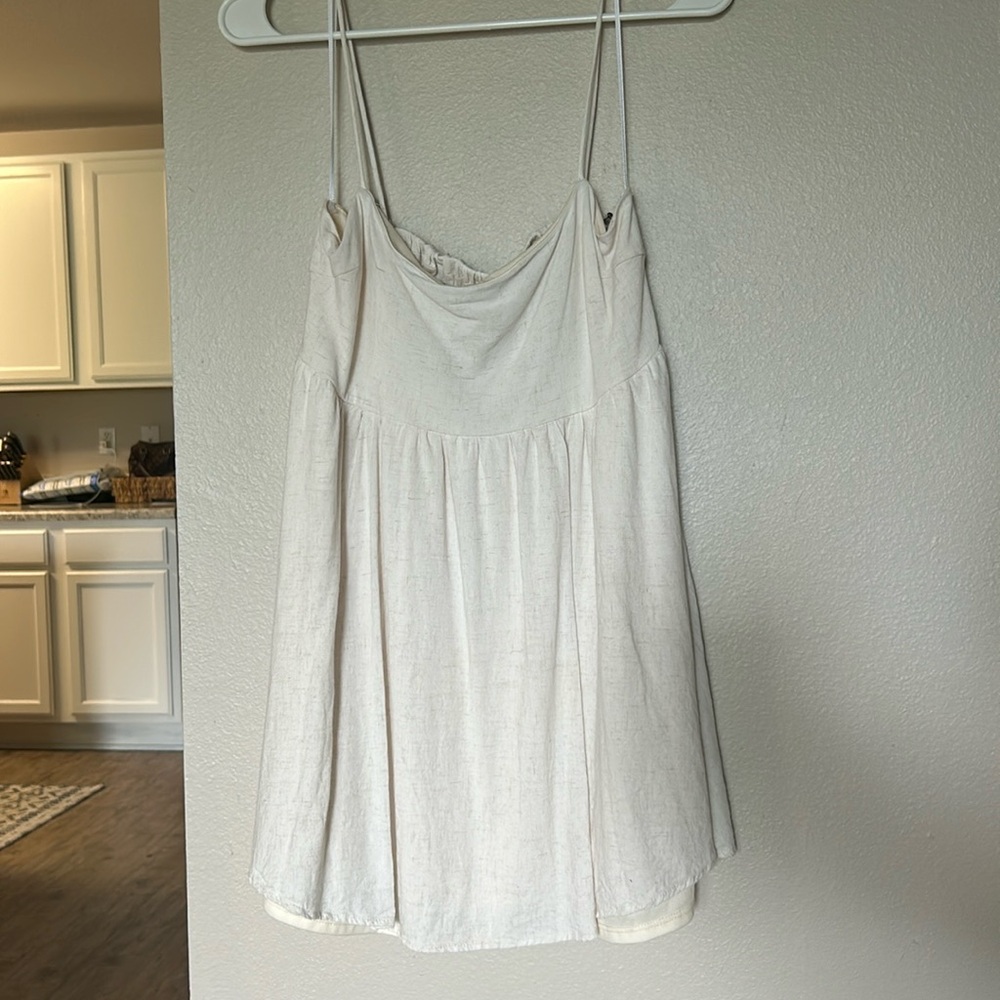 Beige summer sun dress